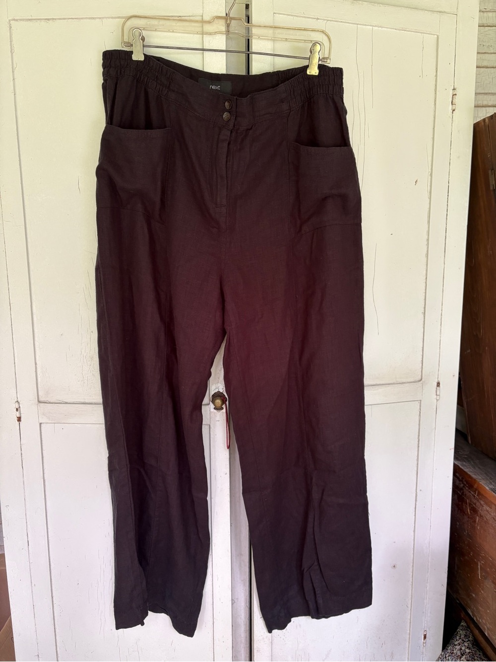 🇬🇧Next Wide Leg Women’s Black Linen-Blend Pants
